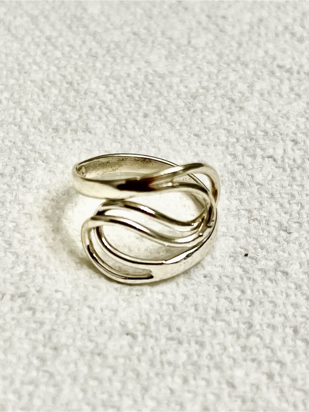 New Sterling Silver Wave Ring